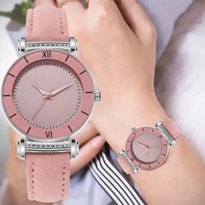 Women's Fashion Luminous Quartz Watch Frosted Imitation Leather Strap Wristwatch - Imagen 1 de 17