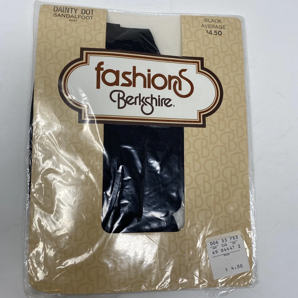 Berkshire чулки колготки женщин средний размер черный горошек новый сандалии винтажный - Изображение 1 из 4
