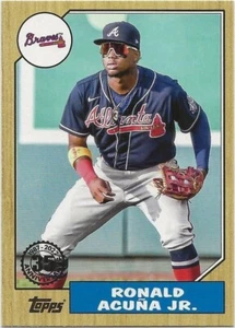 2022 Topps Update 1987 inserto anniversario Topps #87TBU-11 Ronald Acuna Jr Braves - Foto 1 di 1
