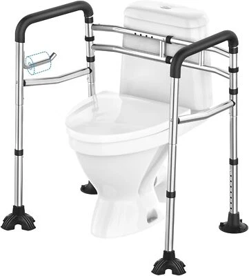 Trilho de segurança sanitário elegível FSA/HSA 380LBS estrutura de vaso sanitário de aço inoxidável ajustável - Imagem 1 de 4