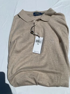 NUEVO CON ETIQUETAS Para hombres 2XL Ralph Lauren Polo Calce Clásico Suave Beige Arena Brezo Camisa $110 Foto 1 de 4