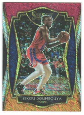 2020-21 Panini Select Sekou Doumbouya #107 Red White Orange Shimmer - Image 1 of 2