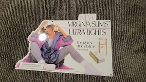 Vintage Virginia Slims Ultra Lights 1987 Tin SIGN - Picture 1 of 5