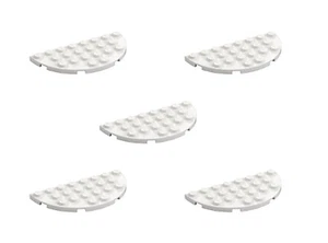 5 Nuevo LEGO Blanco 4x8 Medio Plato Redondo 22888 Semi Círculo Redondeado Panel Plano Curvo - Imagen 1 de 6