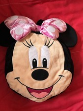 Minnie Mouse Plush Head Cushion Pillow Backpack for kids toddler girls -pink bow
