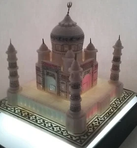 Hand Carved & Painted Soap Stone Persian Middle East Building ~ Can Be Lighted - Picture 1 of 10