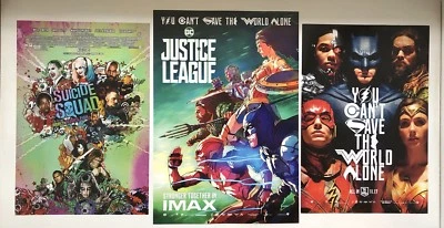 Zack Snyder Justice League & Suicide Squad IMAX Movie Poster 3 Set Joker Batman