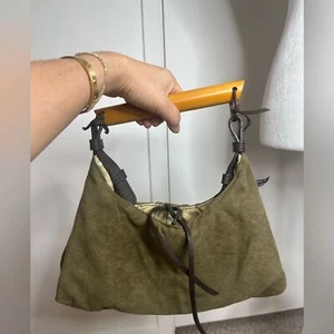 Latico Olive Green Suede Shoulder Bag - Picture 1 of 7