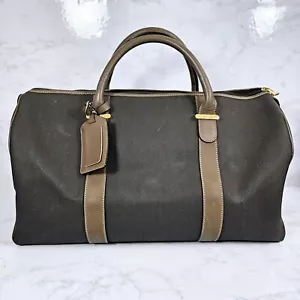 Dunhill Dark Brown Boston Travel Carryon Duffel Gym Bag Vintage Authentic - Picture 1 of 20
