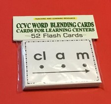 Ccvc Word Blending Cards - Cards for Learning Center 52 Cards-Letters