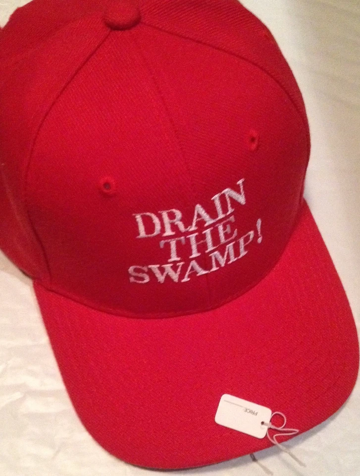 DRAIN THE SWAMP Donald Trump ELECCIÓN Divertida Parodia Sombrero Rojo 2016 Bordado Foto 1 de 1