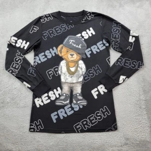 Launder Bailey Apparel Shirt Erwachsene Small Hustle Hard Fresh Grafik Bär schwarz - Bild 1 von 7