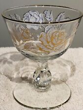 Vintage Libbey Barware Rose Bouquet Liquor Cocktail Glasses 3 7/8” Tall 1960’s