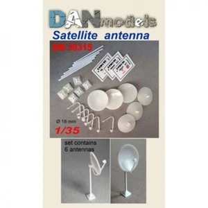 Accessories for Diorama. Satellite Antenna 6 pcs Dan Models 35315 Scale 1:35  - Picture 1 of 6