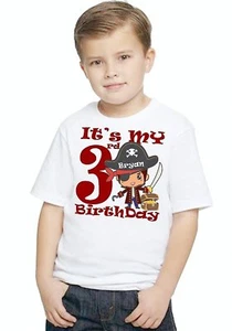 It's My Birthday Pirate Treasure Chest Youth T Shirt TEE Custom NAME and AGE D2 - Picture 1 of 4