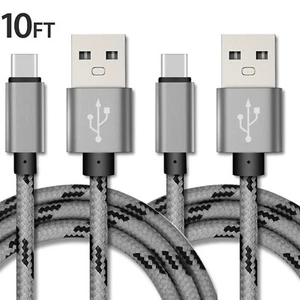 2-Pack 10FT USB Type C Fast Charging Cable Samsung Galaxy S8 S9 S10 Plus Note8 9 - Picture 1 of 9