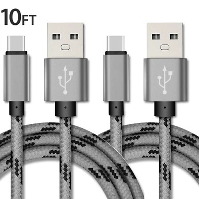 2-Pack 10FT USB Type C Fast Charging Cable Samsung Galaxy S8 S9 S10 Plus Note8 9 - Image 1 of 4