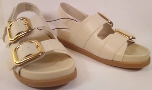 Sandali donna Time and Tru con fibbia papà bianchi nuovi con etichette taglie 6 7 8 11 - Foto 1 di 9
