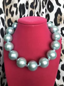 Collana Choker Swarovski AB Palla di Perla Luly Lu ""Cloud City"" Blu polvere - Foto 1 di 5