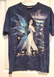 Vintage The Mountain Shirt Erwachsene dunkelblau XL T-Shirt Fee Engelsflügel Batik lang - Bild 1 von 5