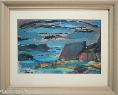 Hermosa pintura de paisaje modernista de Bill William Sarken vintage y fina, RARA Foto 1 de 4