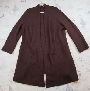 Eileen Fisher Cardigan Alpaca Bambino Peruviano Donna Maglione Lungo Aperto taglie forti 1X - Foto 1 di 7