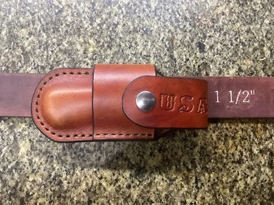 Funda de cuchillo plegable de cuero horizontal para Buck 110, tamaño 112 (solo funda) Foto 1 de 4