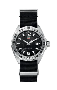 Tag Heuer Formula 1 Soccer Black Dial Fabric Strap Mens Watch - WAZ1015.FC8198 - Picture 1 of 2