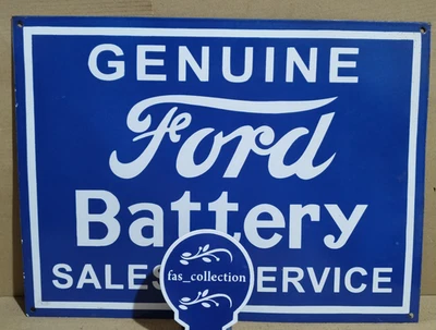 Ford Battery Porcelain Enamel Sign  24 x 18 Inches 1 Sided - Image 1 of 4