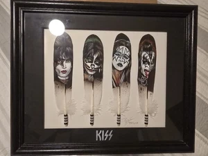 RARE Donovan Begay Original KISS Feather Art  23" X 18" Gene Paul Ace Peter - Picture 1 of 7