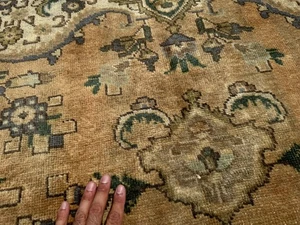 ALFOMBRA ANTIGUA 6x9 tejida a mano vintage oriental hecha a mano caqui verde óxido apagado - Imagen 1 de 22