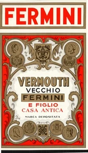 Fermini Vermouth Liquor Label Italian Vtg - Picture 1 of 2