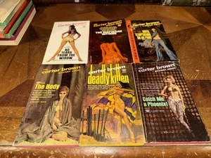 Carter Brown Paperback Book Lot of 6 Vintage 1960s Tears From The Window Phoenix - Picture 1 of 3