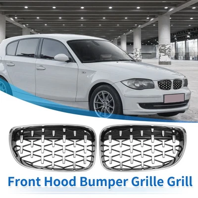 Parrilla de parachoques del capó delantero para BMW 128i 135i 135is E87 tono plateado 1 par Foto 1 de 4