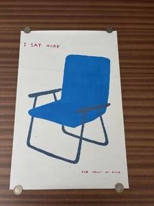 David Shrigley ‘I Sat Here For About An Hour’ canvas print - Picture 1 of 1