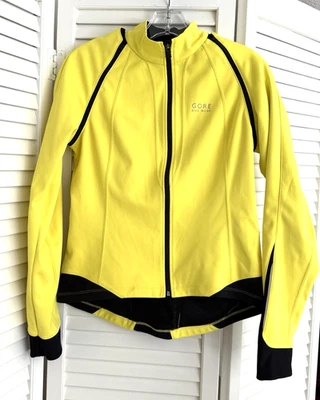 Gore Bike Wear SZ M Yellow Windstopper Cycling Jacket Removeable Sleeves - Image 1 of 4