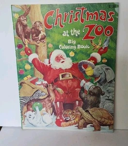 Vintage Christmas At The Zoo Big Coloring Book 1984 Unused - Picture 1 of 1