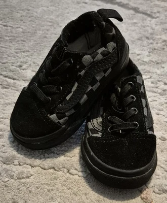 Zapatos Vans clásicos de caña baja a cuadros para niños pequeños talla UK 4 Foto 1 de 4