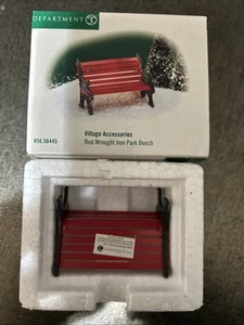Dept 56 Snow Village Accessori Panchina Parco Ferro Battuto Rosso #56445 Natale - Foto 1 di 1