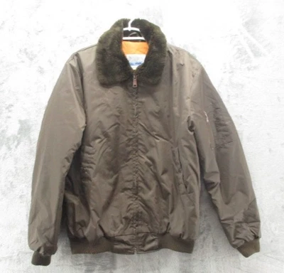 Vintage Sears Work Leisure Bomber Jacket Mens Large Brown X Tall Flight Jacket - Image 1 of 4