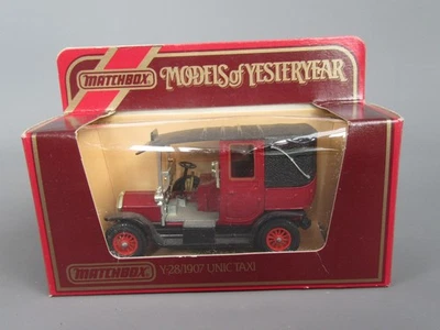C976 Matchbox Modelle Der Vergangenheit Y-28 Unic Taxi 1907 In Vintage Box - Bild 1 von 4