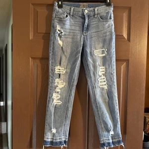 Girls Justice Jeans Distressed Places On Legs Size 14 Slim - Picture 1 of 9