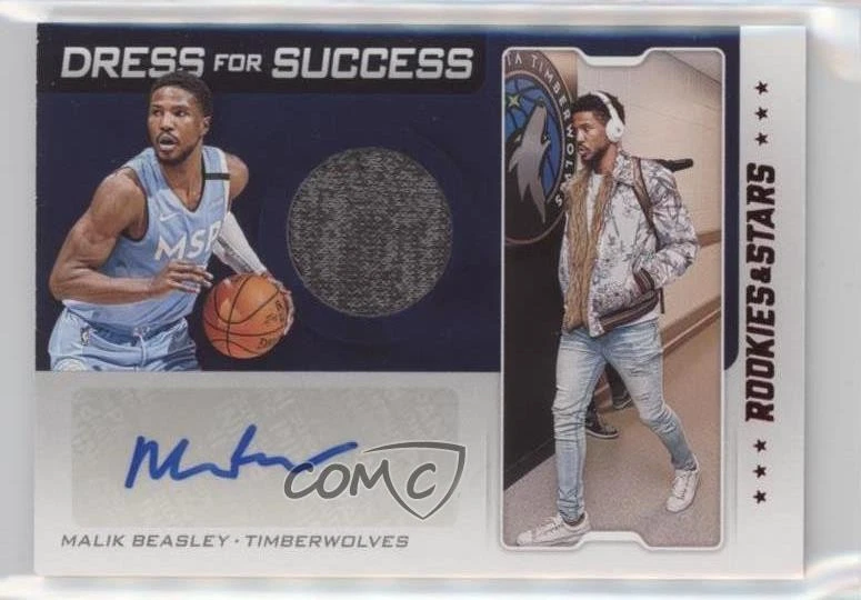 2019-20 Panini Chronicles Dress For Success Red Malik Beasley #DF-MBE Auto - Image 1 of 2