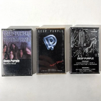 Deep Purple Vintage Cassette Tapes Lot Self Titled Machine Head Perfect Stranger Foto 1 de 4