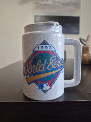 Taza de viaje de plástico vintage Phillies VS Blue Jays 1993 SERIE MUNDIAL 16 OZ  Foto 1 de 4