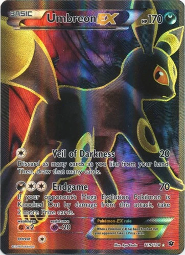 Lightly Played Umbreon-EX - 119/124 - Full Art Ultra Rare Pokemon Fates Collide - Image 1 of 1