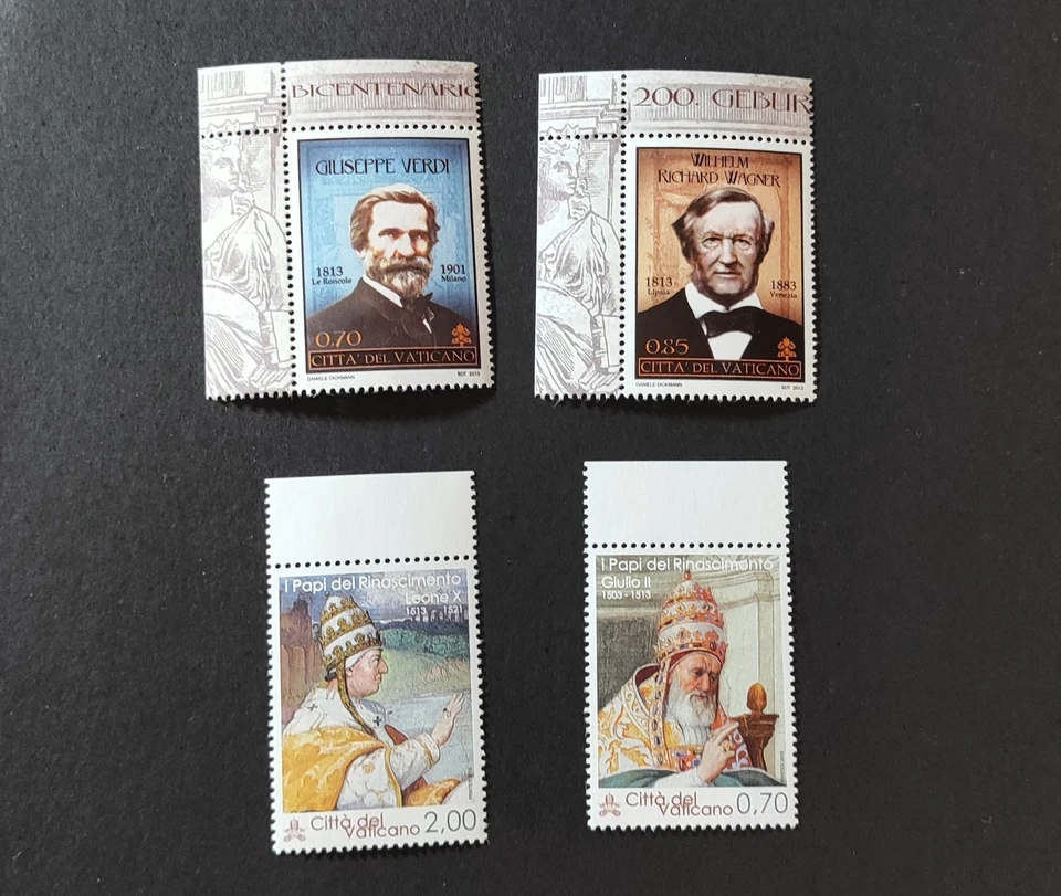 3035 GENTE MUSICOS RELIGION - 4 Sellos Ciudad del Vaticano 2013 Papas del Renaci - Imagen 1 de 1