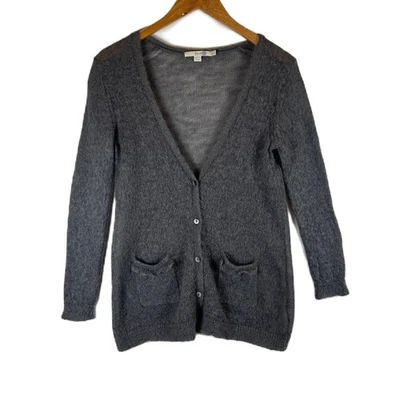 Boden Gray Mohair Wool Blend Cardigan Sweater Knit Pockets Womens US 12 UK 16 - Image 1 of 4