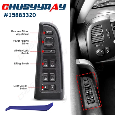 Interruptor de ventana eléctrica lado izquierdo 15883320 para 03-07 Chevy Silverado GMC Foto 1 de 4