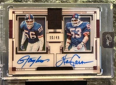 LAWRENCE TAYLOR HARRY CARSON 2023 PANINI ONE PLUS ONE GIANTS DOBLE AUTOMÁTICO/49 Foto 1 de 2